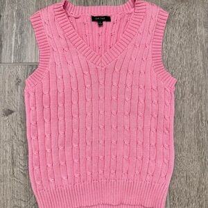 Love Tree V-Neck Pink Sweater Vest